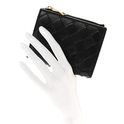 Bottega Veneta Nappa Intrecciato Bifold Zip Wallet Black 2 of 8