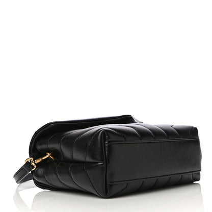 Saint Laurent Calfskin Y Quilted Monogram Toy Loulou Crossbody Bag Black 3 of 12