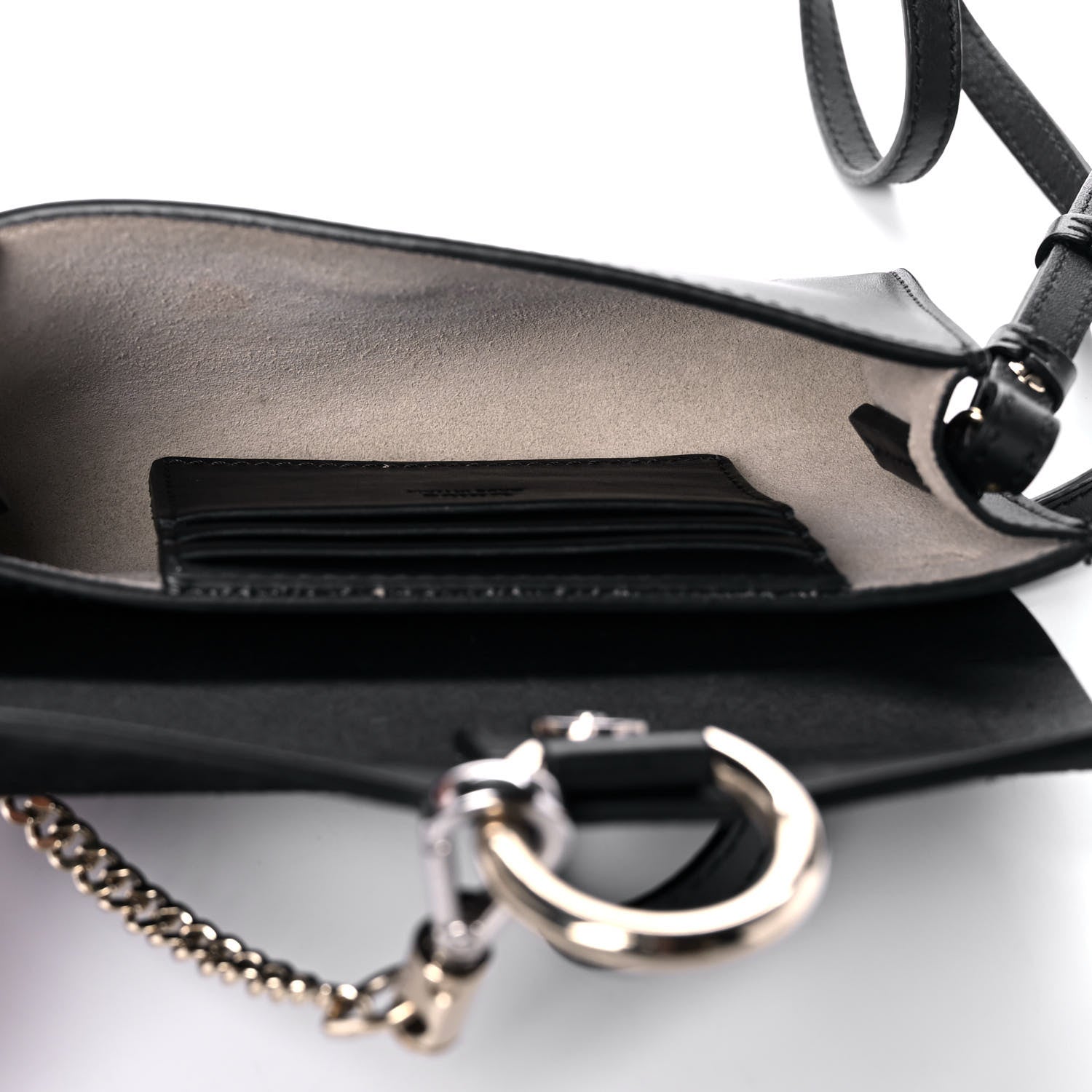 Chloe Suede Calfskin Mini Faye Shoulder Bag Black 6 of 14