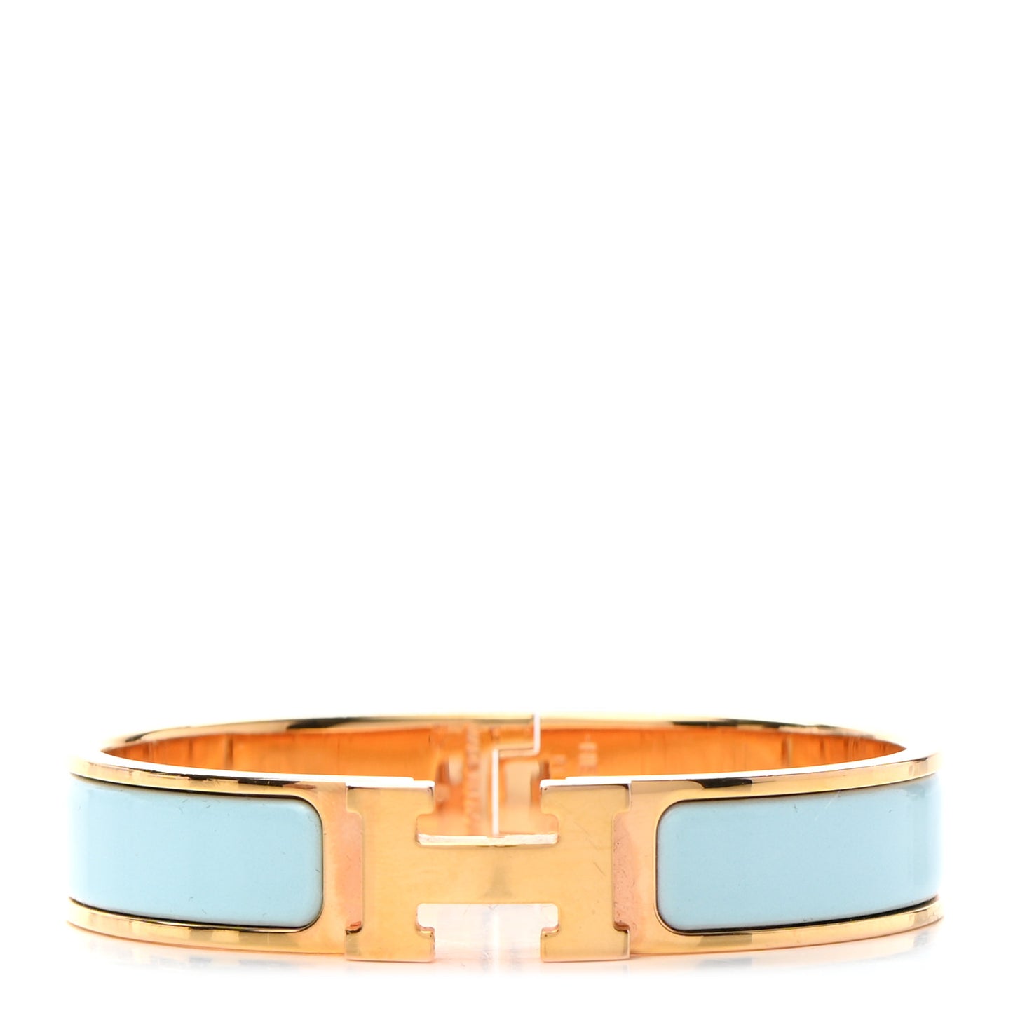 Enamel Narrow Clic Clac H Bracelet PM Bleu Glacier