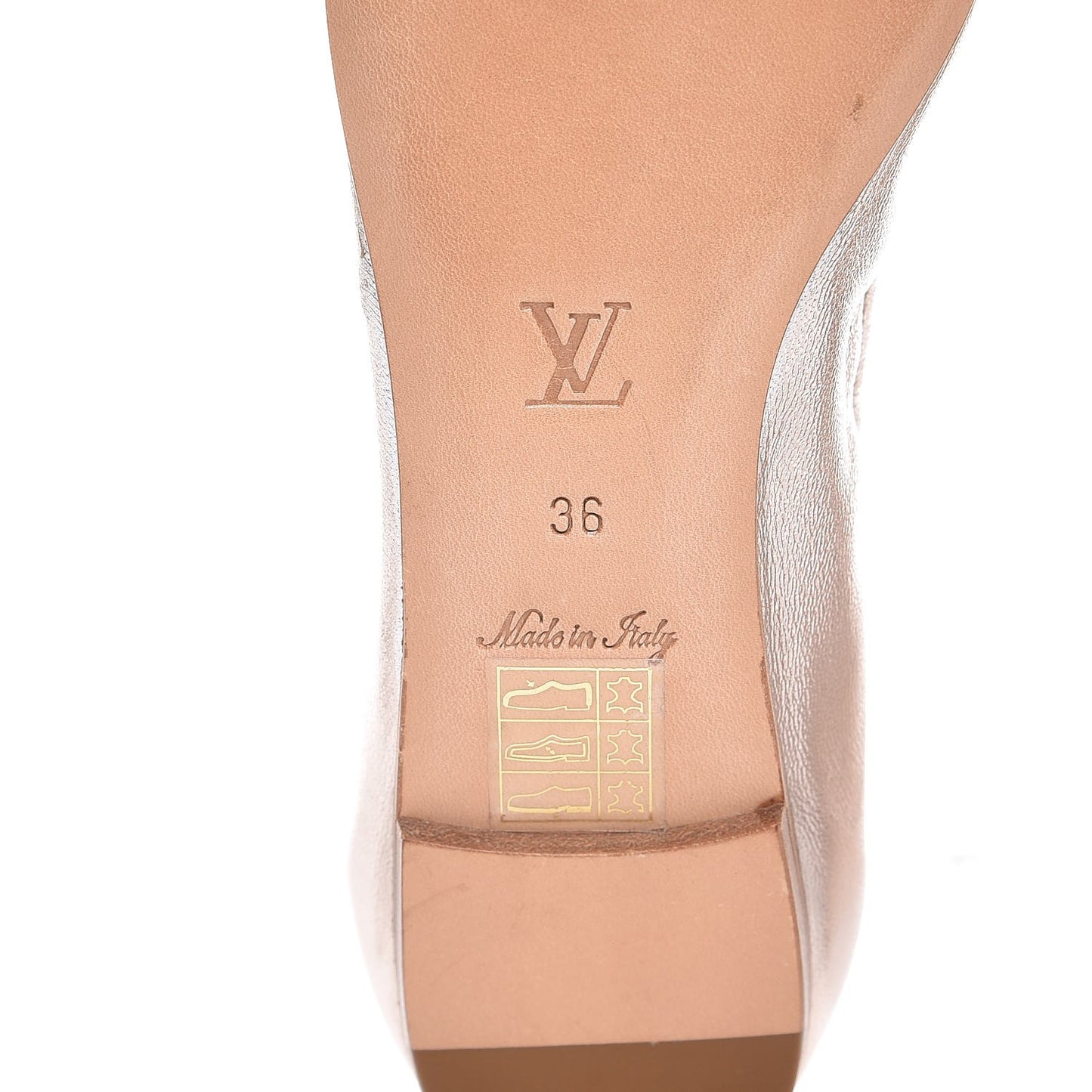 Metallic Lambskin Amulet Ballerina Flats 36 Rose Gold