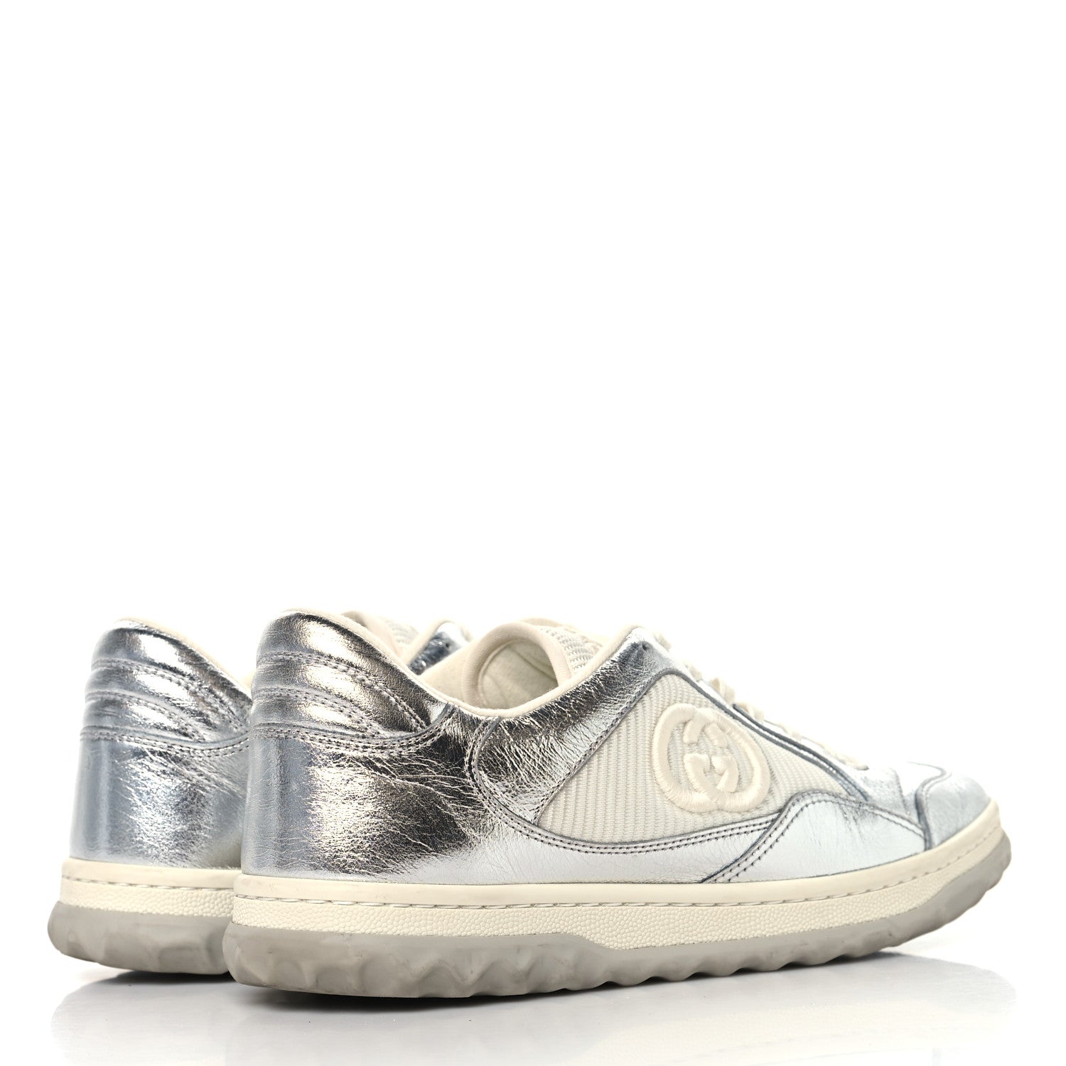 Gucci Metallic Nappa MAC80 Womens Sneakers 39 Silver 5 of 8