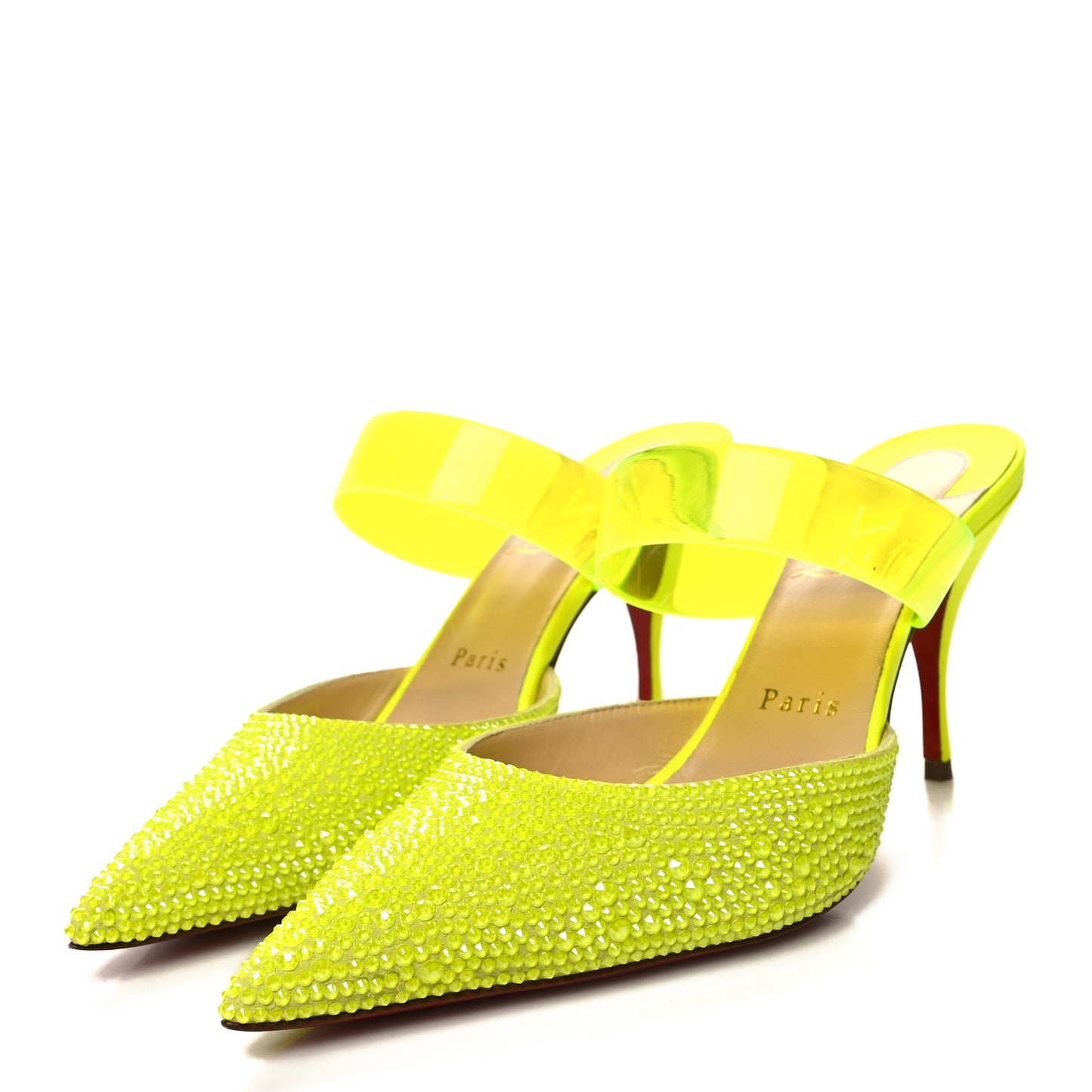 Suede PVC Fluo Matt Choc PVC Strass 80 Pumps 38.5 Sulfure