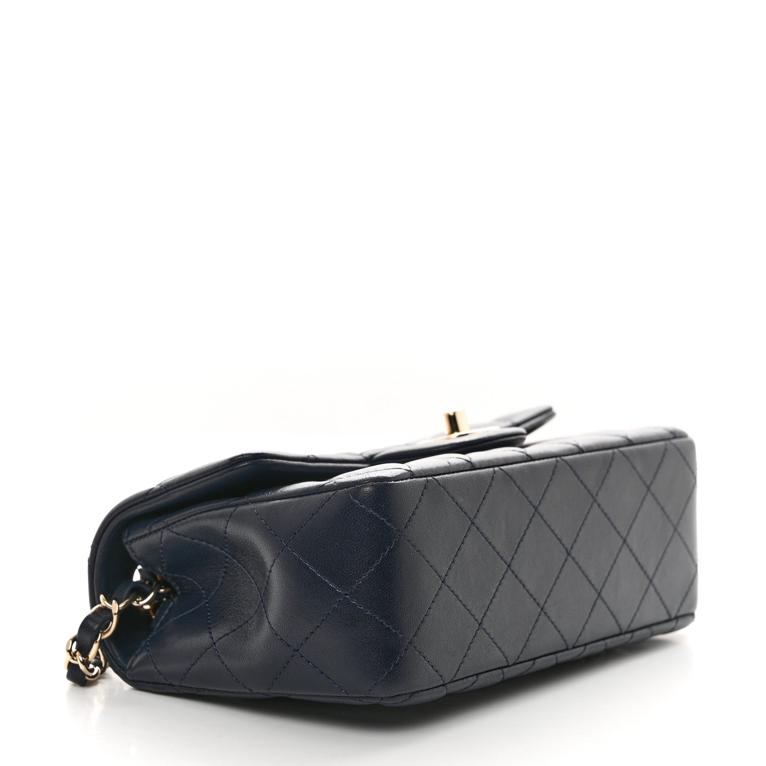 Chanel Lambskin Quilted Mini Rectangular Flap Dark Blue 4 of 10