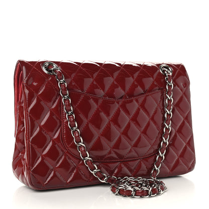 Chanel Patent Calfskin Quilted Medium Double Flap Dark Red 2 of 14