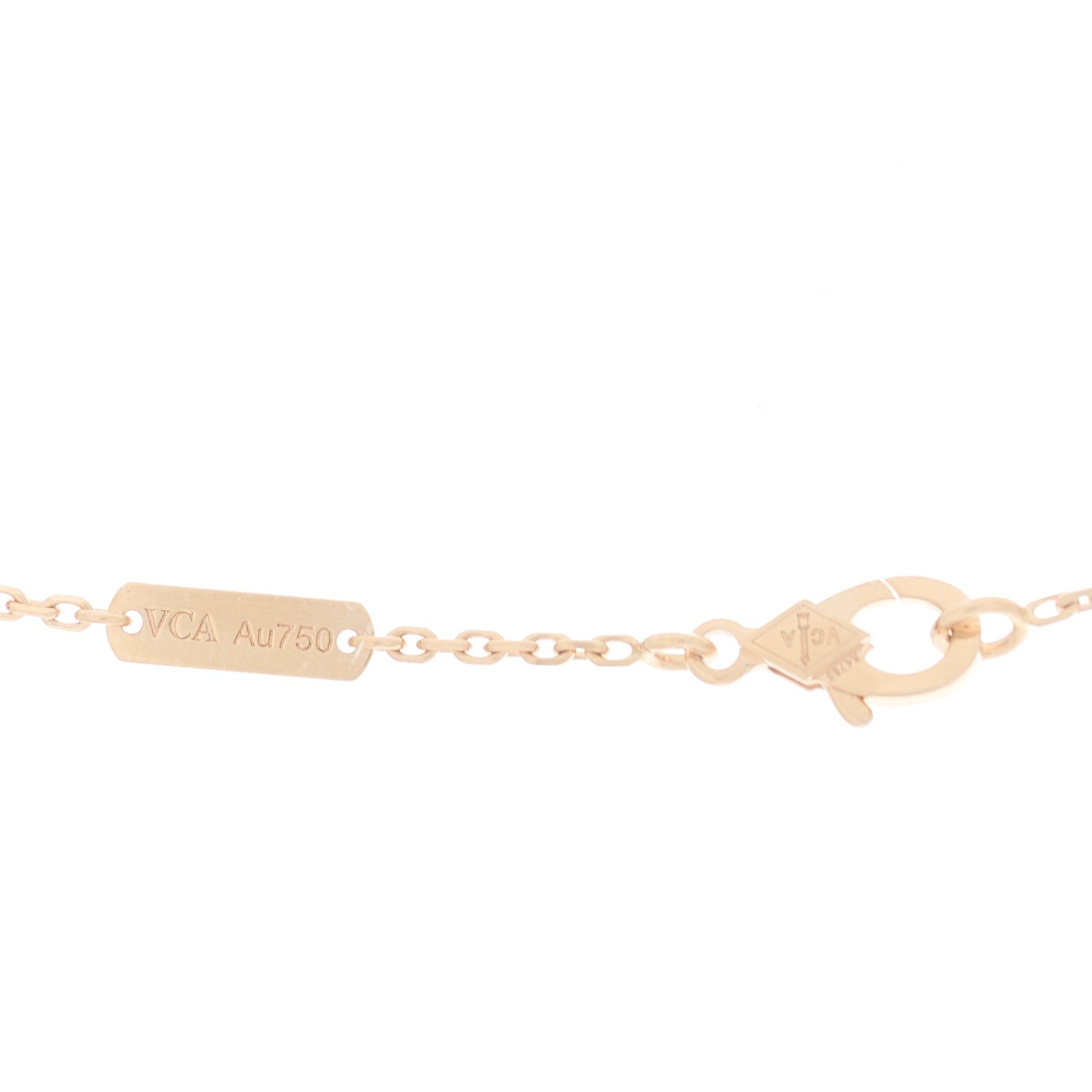 Van Cleef & Arpels 18K Rose Gold Diamond Silver Obsidian Vintage Alhambra Pendant Necklace 4 of 5