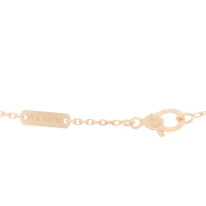 Van Cleef & Arpels 18K Rose Gold Diamond Silver Obsidian Vintage Alhambra Pendant Necklace 4 of 5