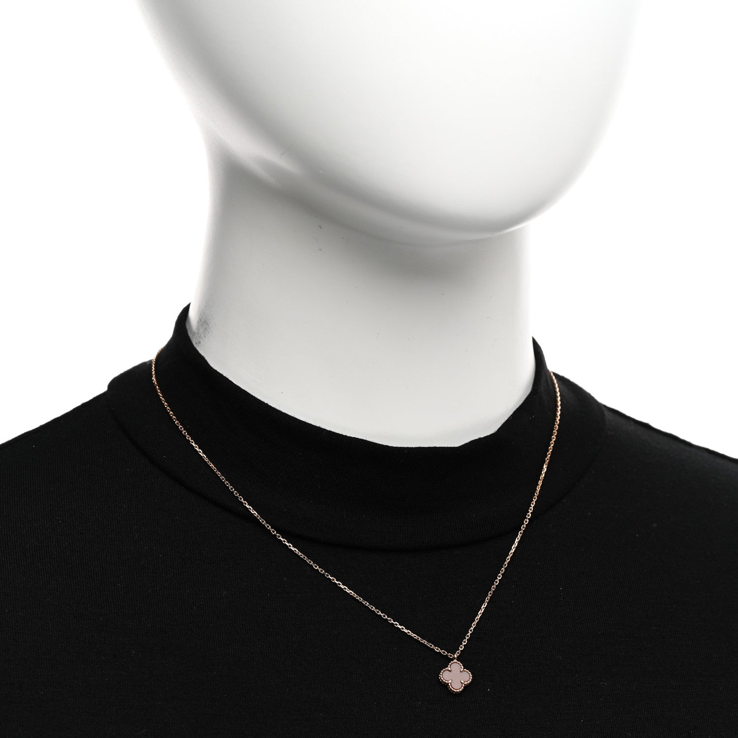 Van Cleef & Arpels 18K Rose Gold Carnelian Sweet Alhambra Pendant Necklace 2 of 4