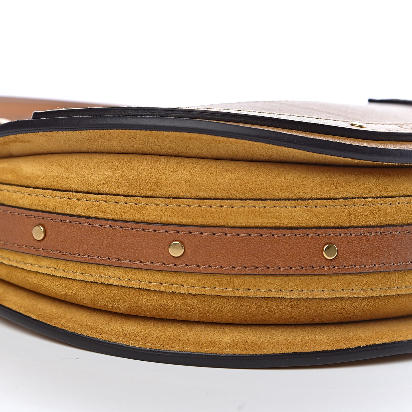 Calfskin Suede Small Pixie Bag Mustard Brown