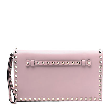 Valentino Garavani Nappa Rockstud Wristlet Clutch Cipria 1 of 10