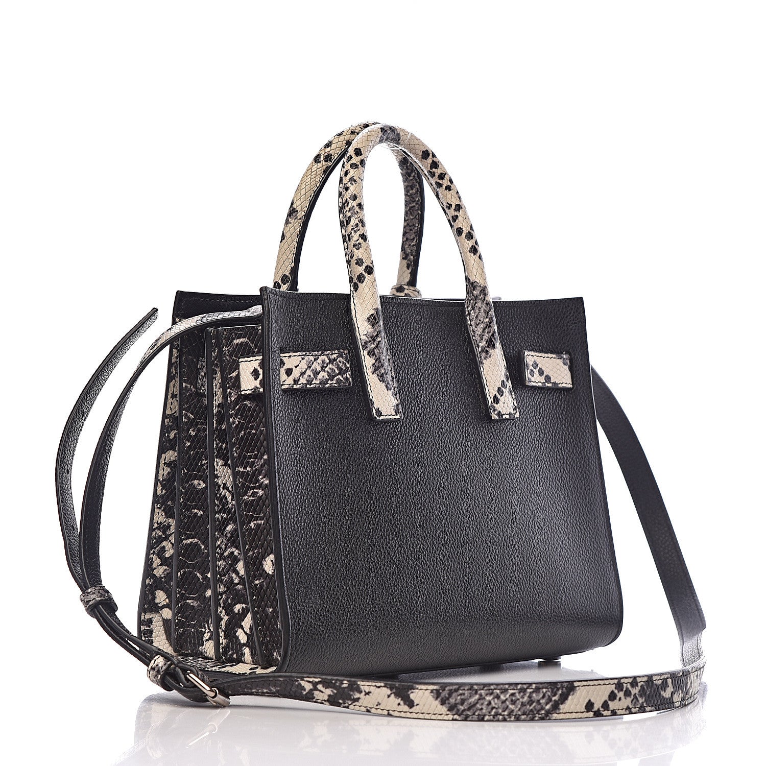 Saint Laurent Grained Calfskin Python Embossed Nano Sac De Jour Black 3 of 11