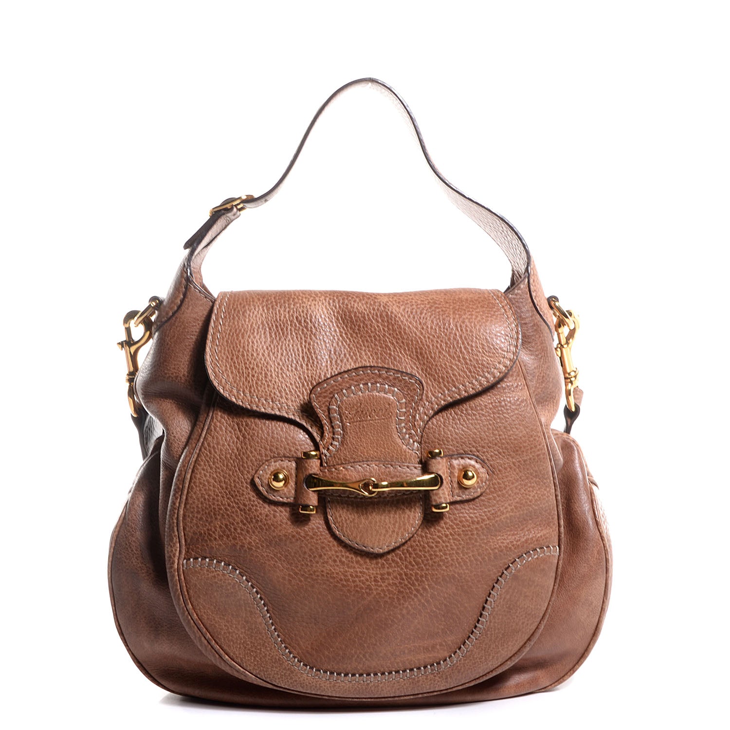Gucci Leather New Pelham Large Shoulder Bag Light Brown 1 of 7
