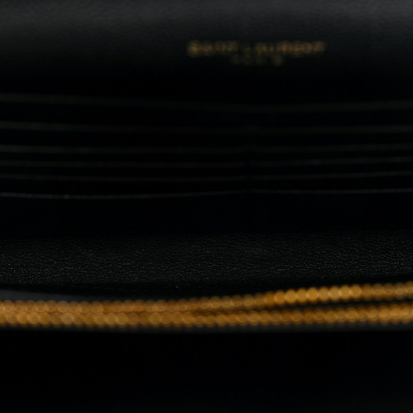 Grain De Poudre Matelasse Chevron Monogram Chain Wallet Black