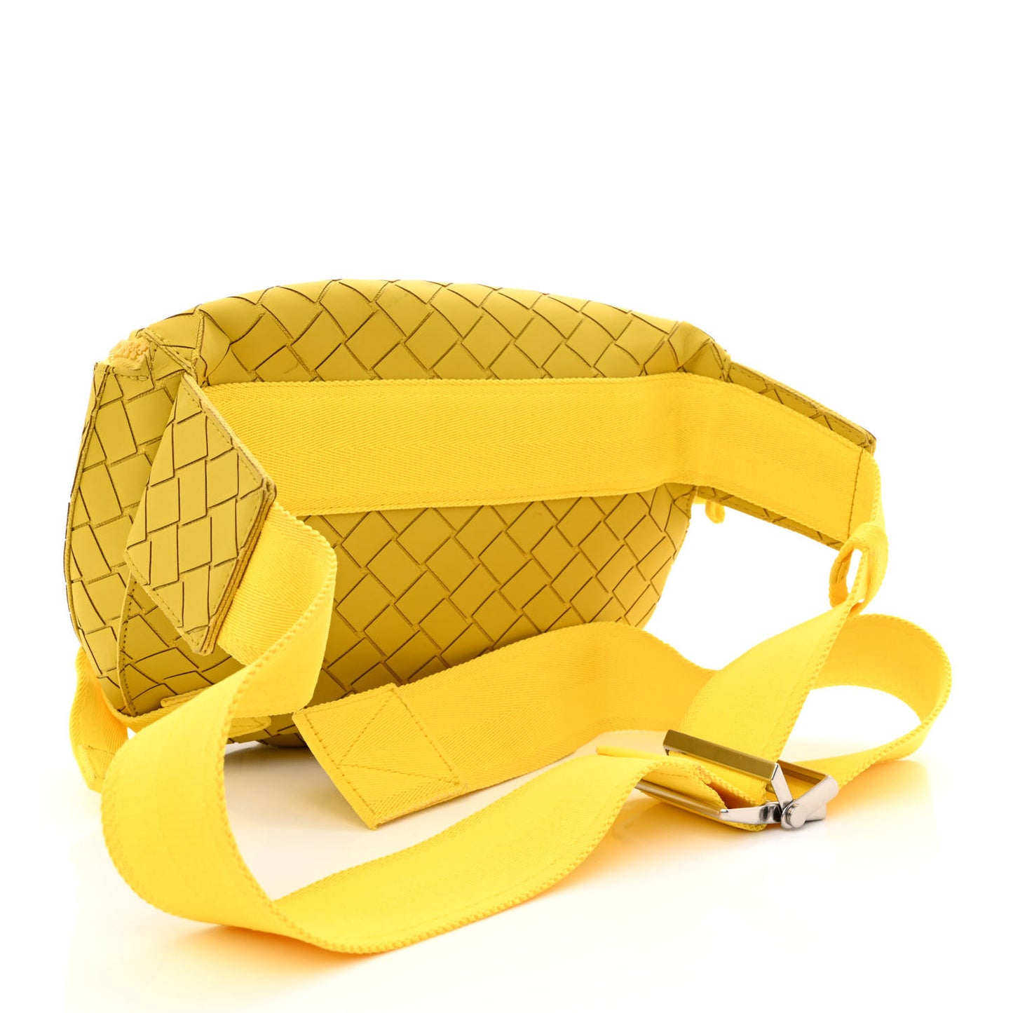 Nappa Intrecciato Carved Panels Belt Bag Yellow