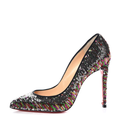 Christian Louboutin Paillettes Caresse Pigalle Follies 100 Pumps 37.5 Multicolor 2 of 16