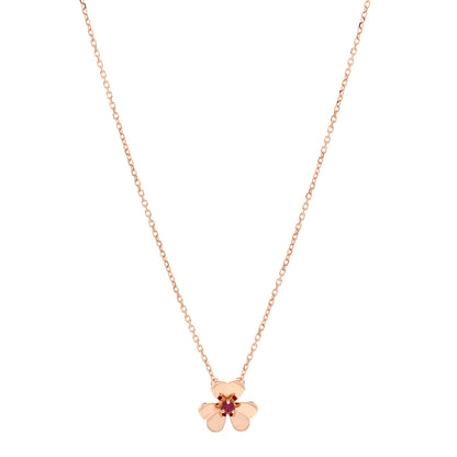 Van Cleef & Arpels 18K Rose Gold Ruby Mini Frivole Pendant Necklace 1 of 6