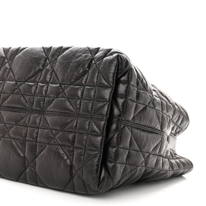 Christian Dior Crinkled Calfskin Cannage Medium Dior Tojours Bag Black 11 of 13