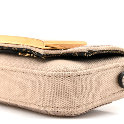 Fendi Canvas Vitello King FF Embroidered Nano Maxi Buckle Baguette Charm Nuvola 9 of 10