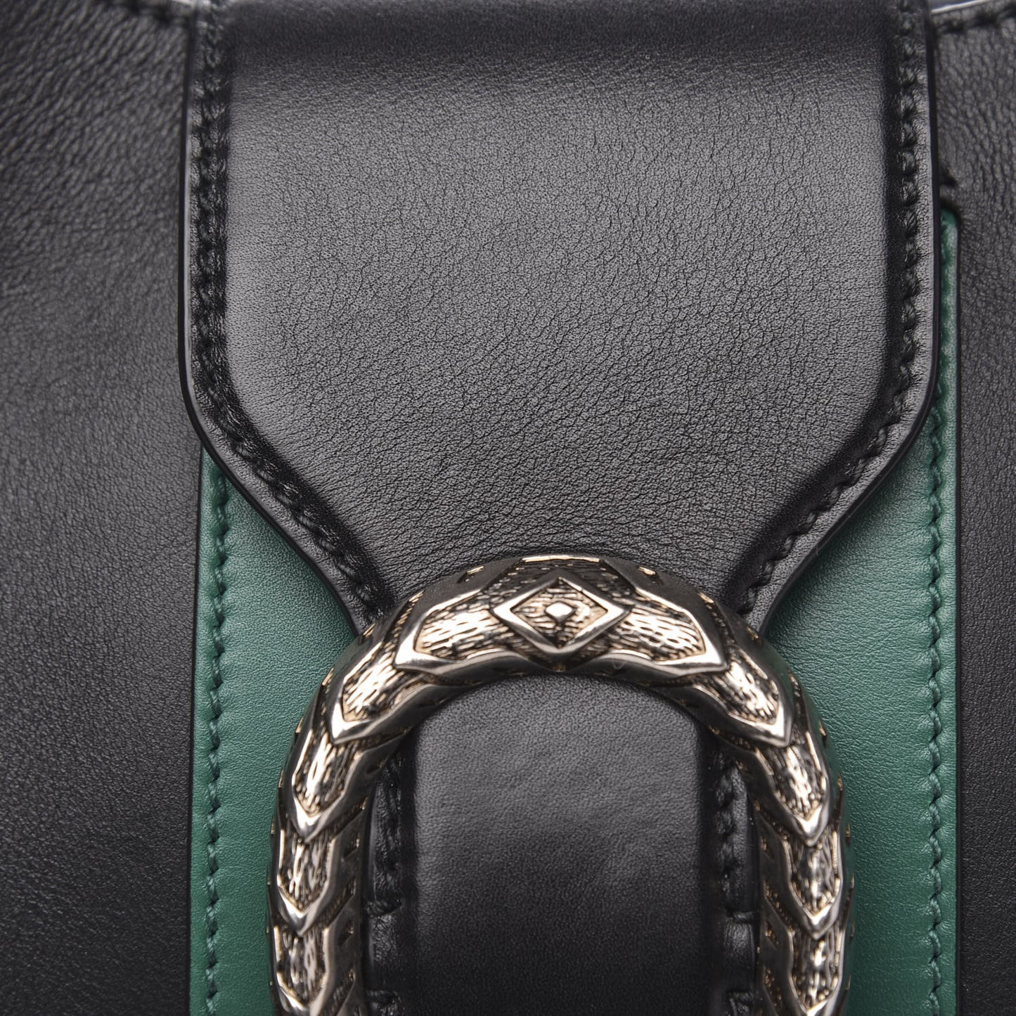 Calfskin Web Stripe Medium Dionysus Hobo Black