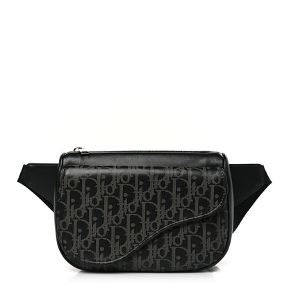 Christian Dior Galaxy Calfskin Oblique World Tour Saddle Belt Bag Black 1 of 8