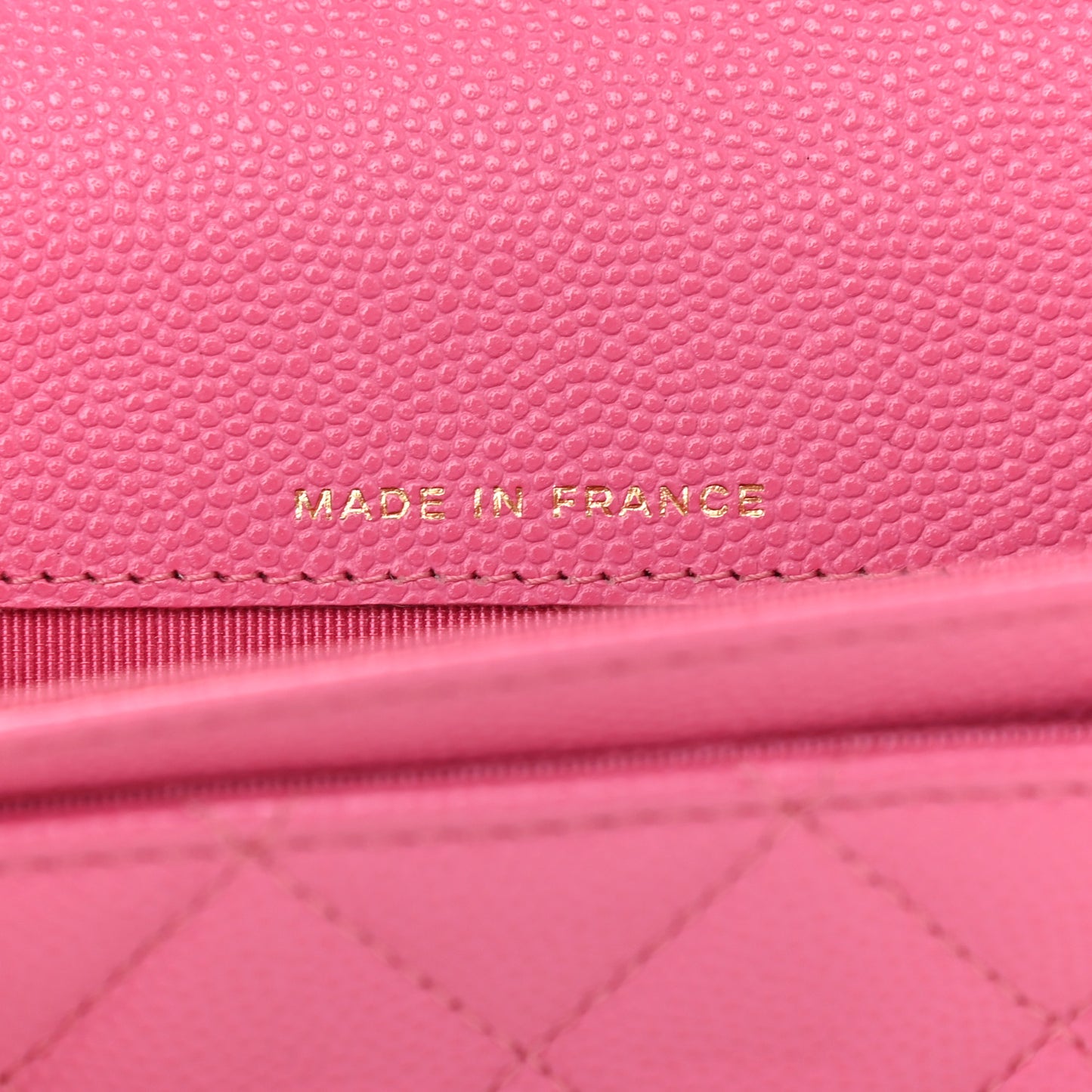 Caviar Quilted Flap Card Holder Pink