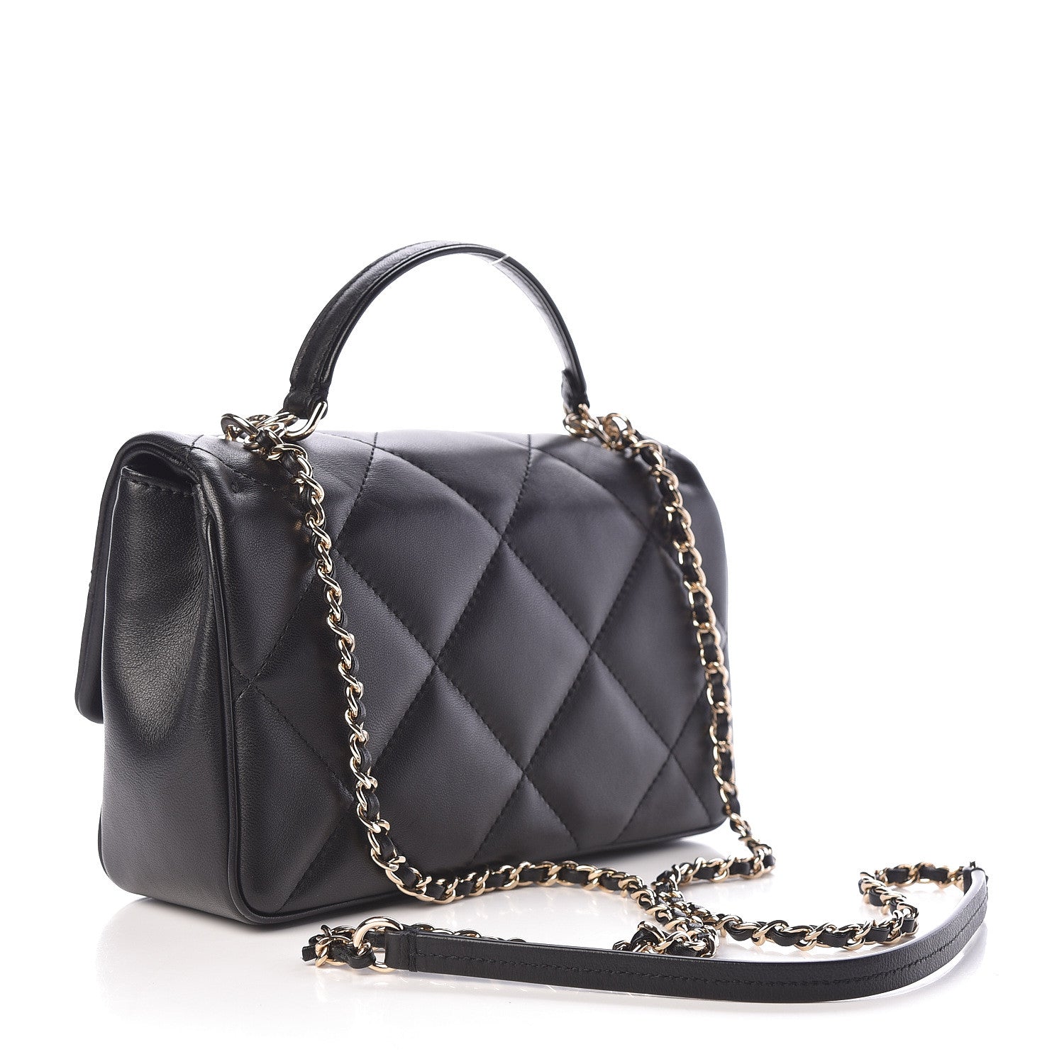 Chanel Lambskin Quilted Small Easy Carry Flap Black 3 of 11