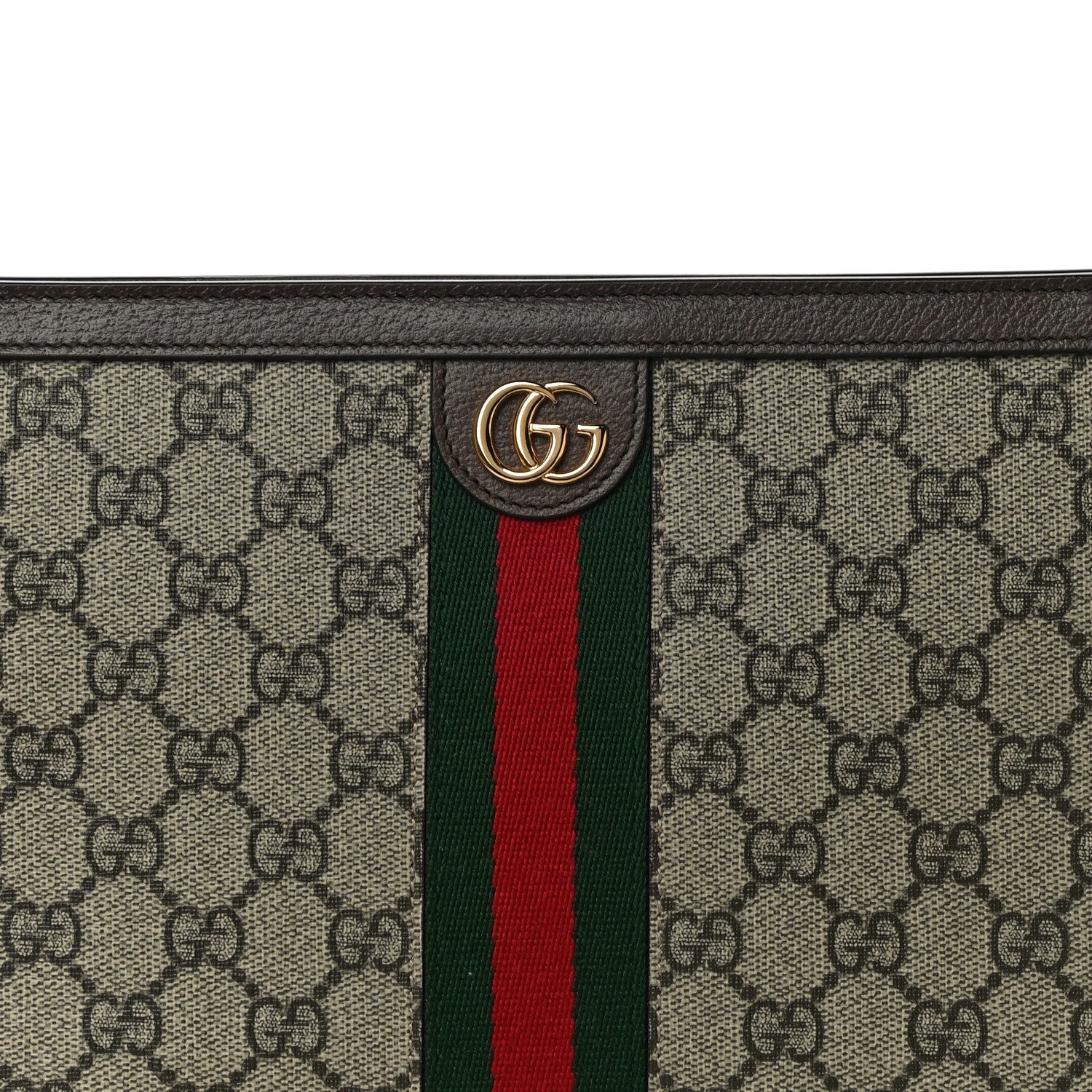 Gucci GG Supreme Monogram Web Ophidia Pouch Brown 8 of 11