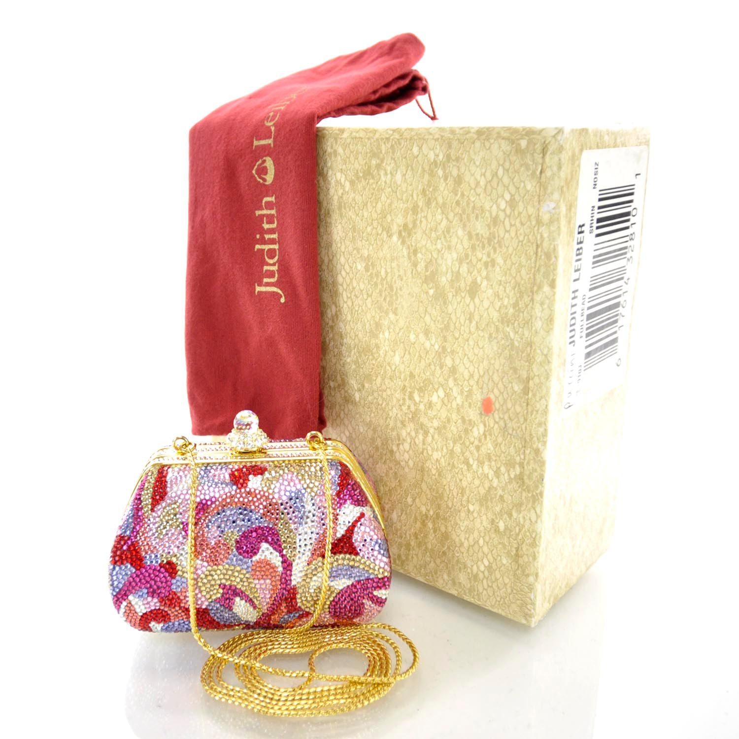 Judith Leiber Swarovski Crystal Swirl Minaudiere 2 of 7