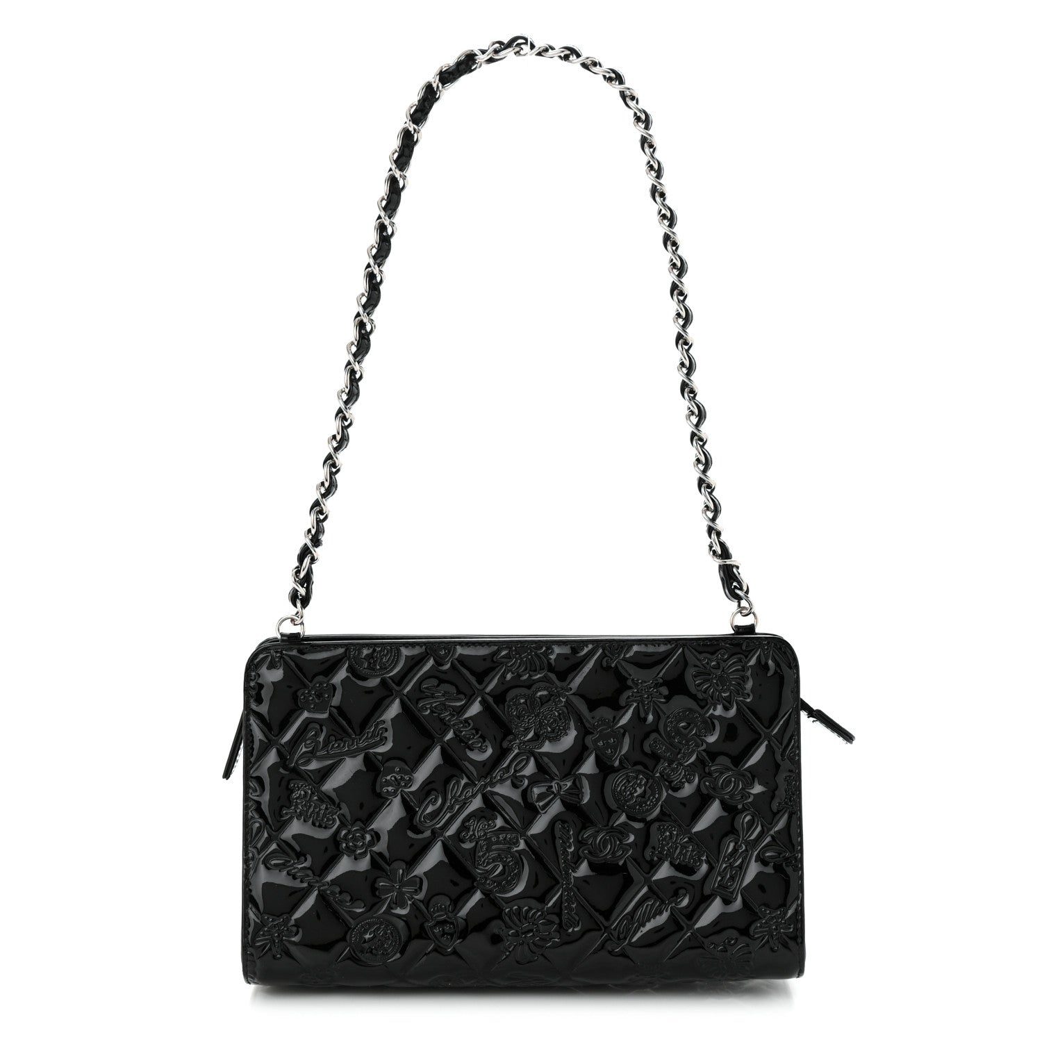 Chanel Patent Calfskin Lucky Symbols Pochette Black 1 of 10