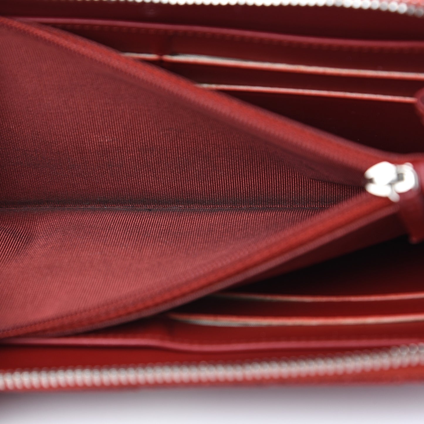 Caviar Quilted Large Gusset Zip Around Wallet Red