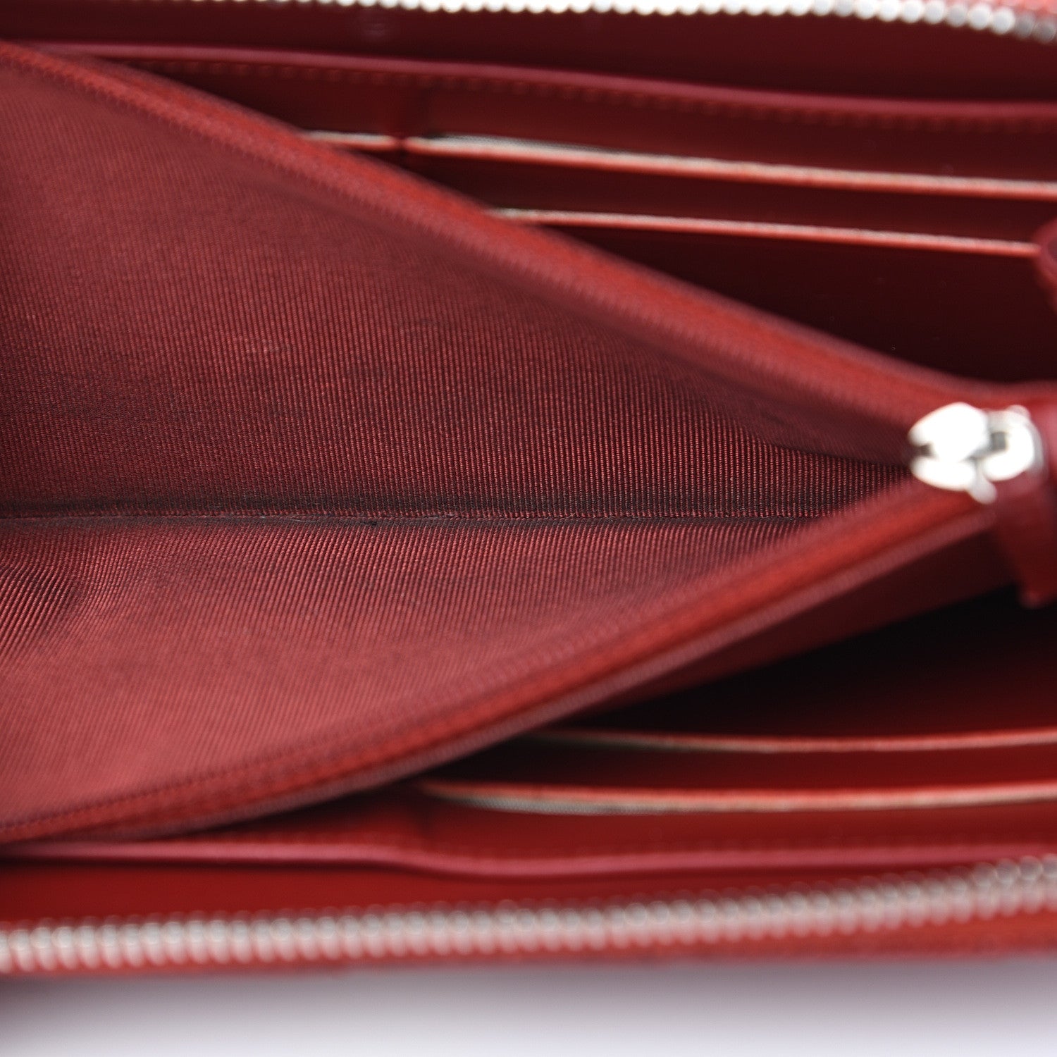 Chanel Caviar Quilted Large Gusset Zip Around Wallet Red 11 of 13