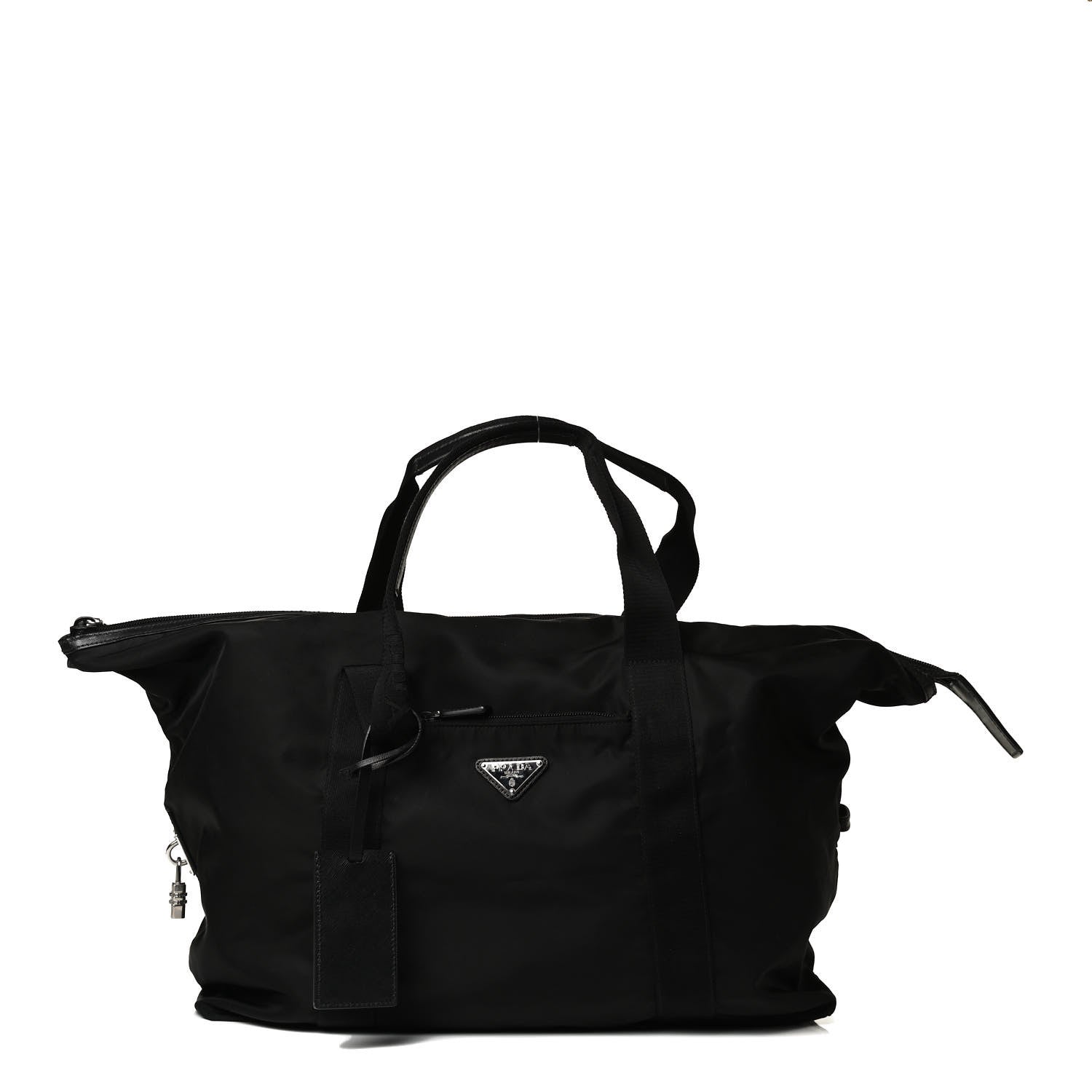 Prada Tessuto Nylon Saffiano Carry On Travel Bag Black 1 of 13