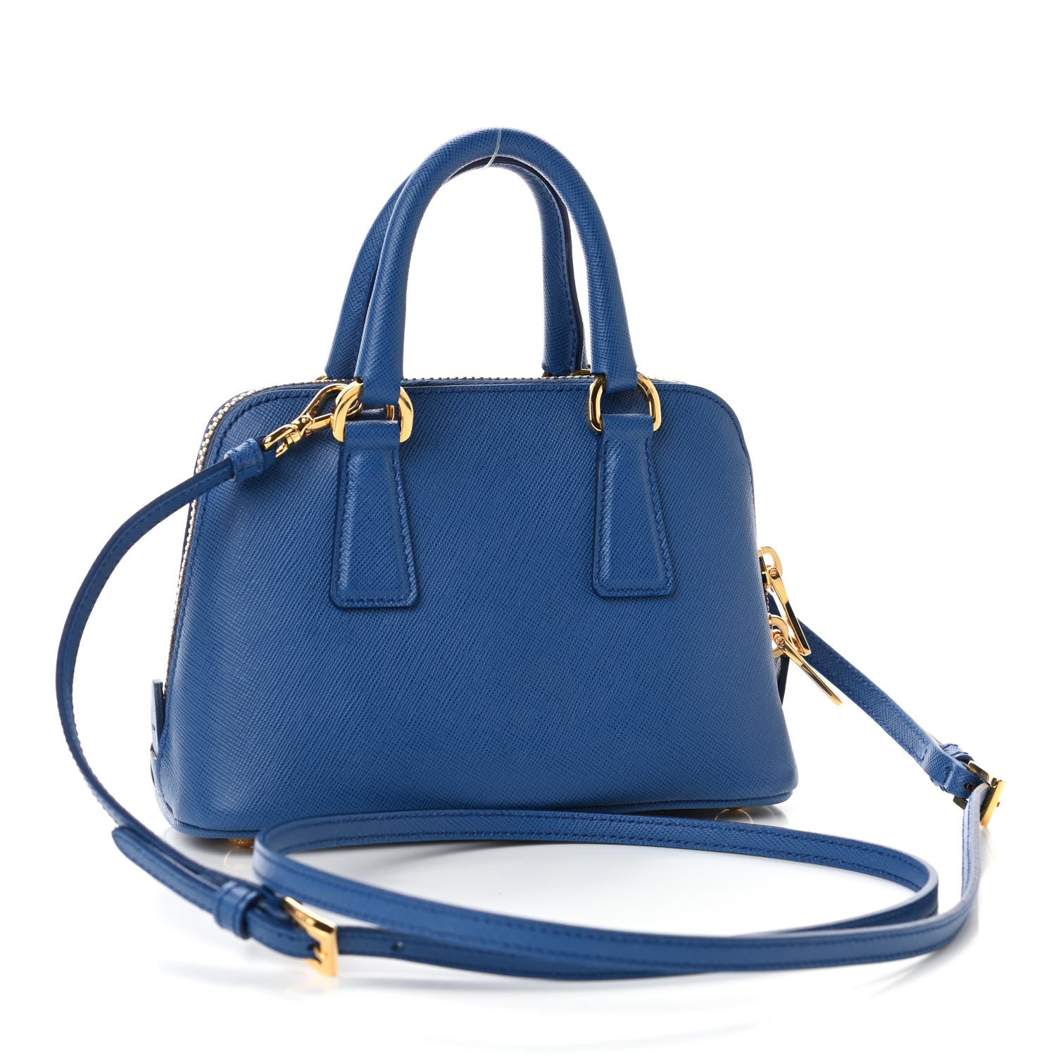 Prada Saffiano Lux Mini Promenade Tote Azzurro 2 of 4