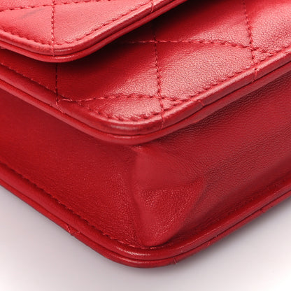 Chanel Lambskin Quilted Trendy CC Wallet On Chain WOC Red 9 of 12