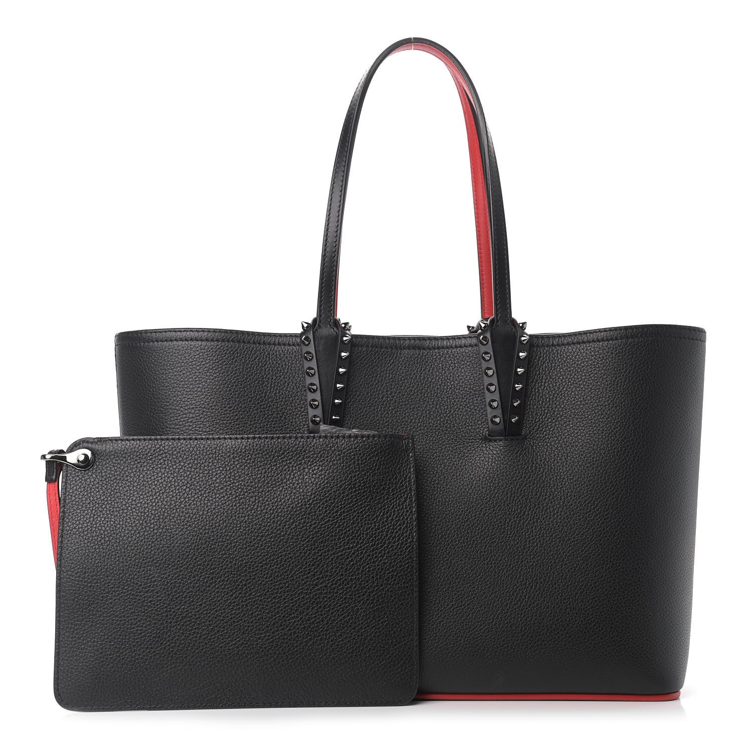 Christian Louboutin Calfskin Spikes East West Cabata Tote Black 1 of 13