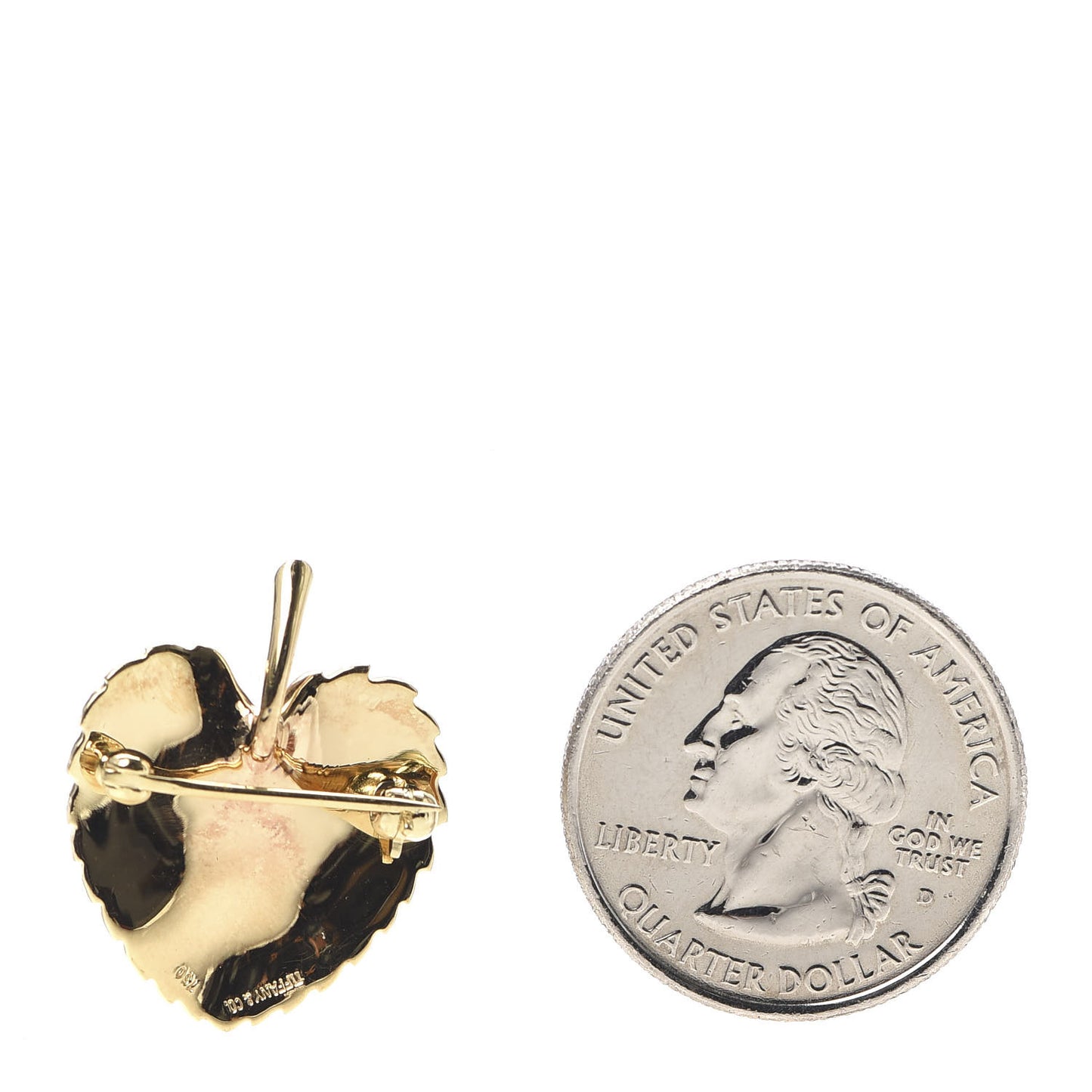 18K Yellow Gold Leaf Brooch Pin