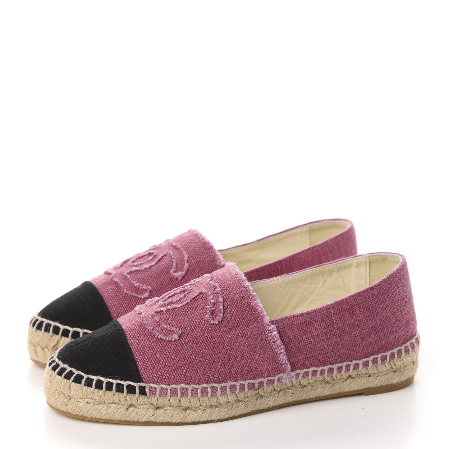 Linen CC Espadrilles 36 Pink Black