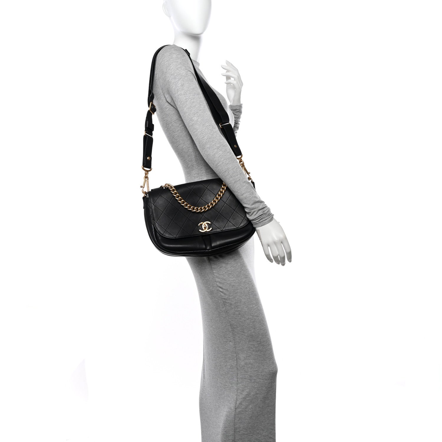 Chanel Calfskin Stitched Small Paris in Rome Messenger Black 2 of 11