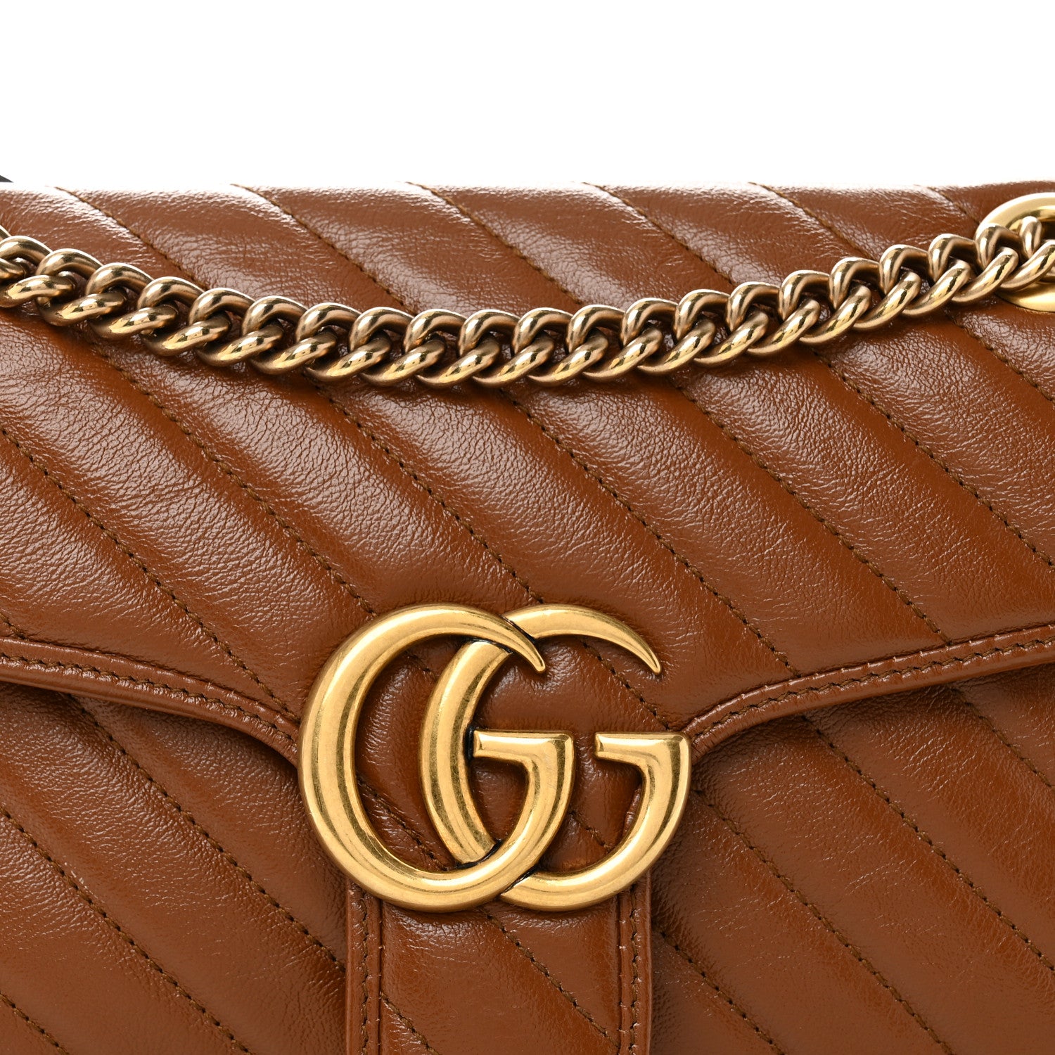 Gucci Azalea Calfskin Matelasse Diagonal Small GG Marmont Shoulder Bag Cuir 8 of 11