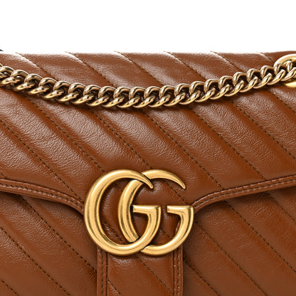 Gucci Azalea Calfskin Matelasse Diagonal Small GG Marmont Shoulder Bag Cuir 8 of 11