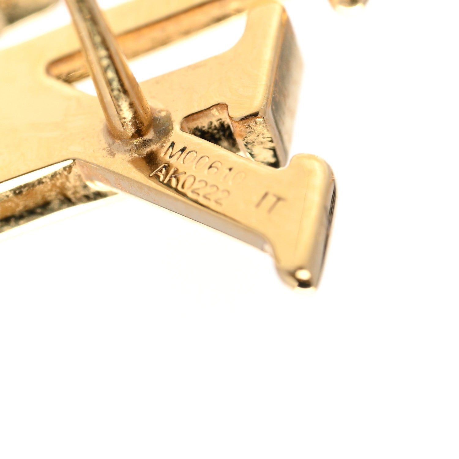 Louis Vuitton Metal LV Iconic Earrings Gold 4 of 4