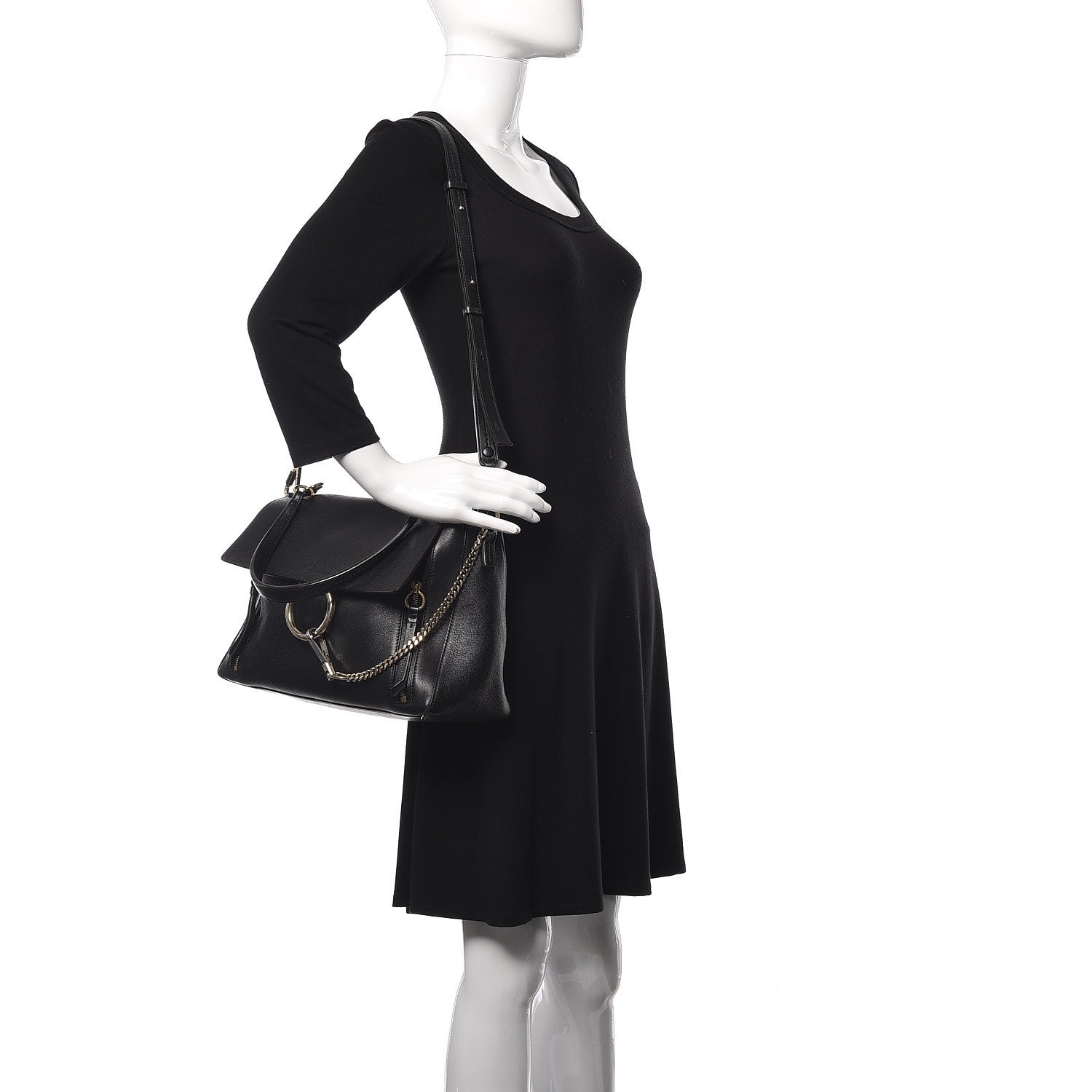 Chloe Calfskin Medium Faye Day Shoulder Bag Black 2 of 13