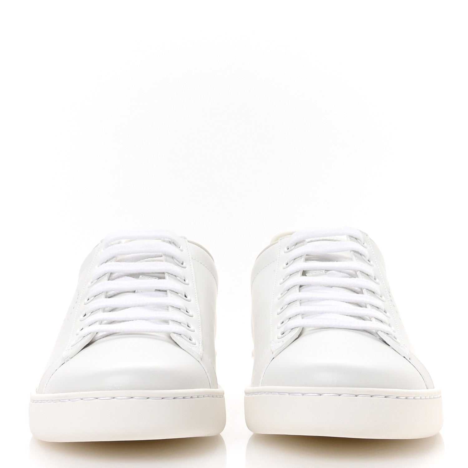Gucci Calfskin Interlocking G Perforated Womens Ace Sneakers 38.5 White Grey Sky 3 of 9