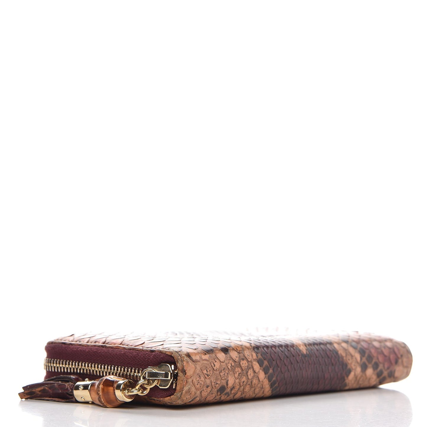 Python Bamboo Tassel Zip Around Wallet Multi