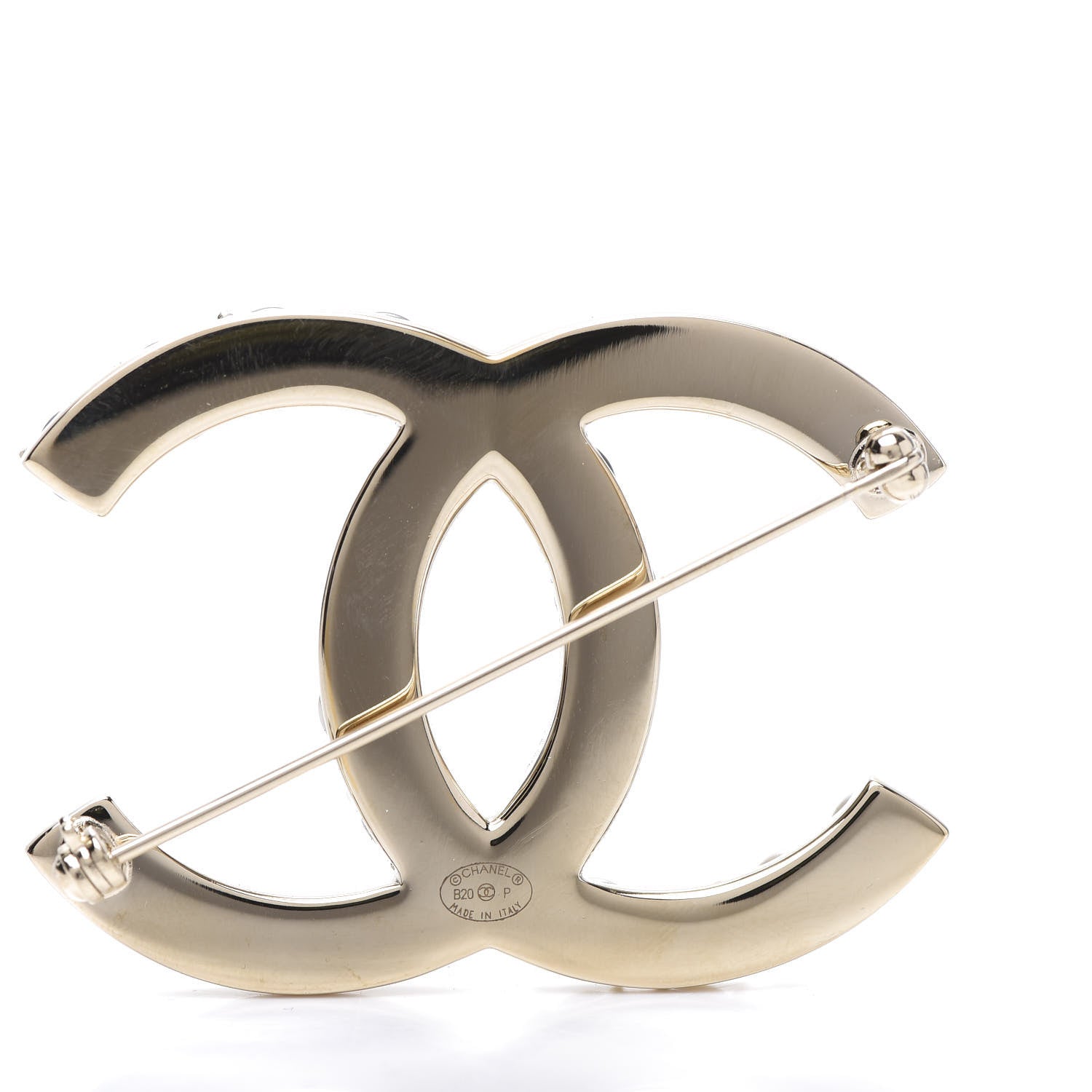 Chanel Pearl Crystal Bright Young Thing CC Brooch Gold 4 of 5