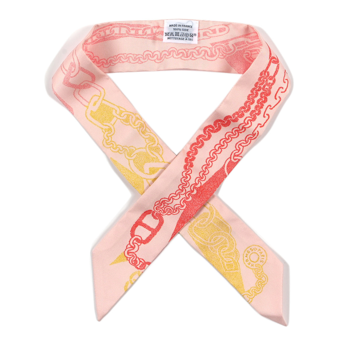 Silk Boucles et Maillons Twilly Rose Nacre Rouge Jaune