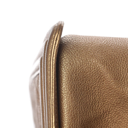 Chanel Metallic Calfskin Quilted Medium Boy Flap Dark Gold 21 of 21
