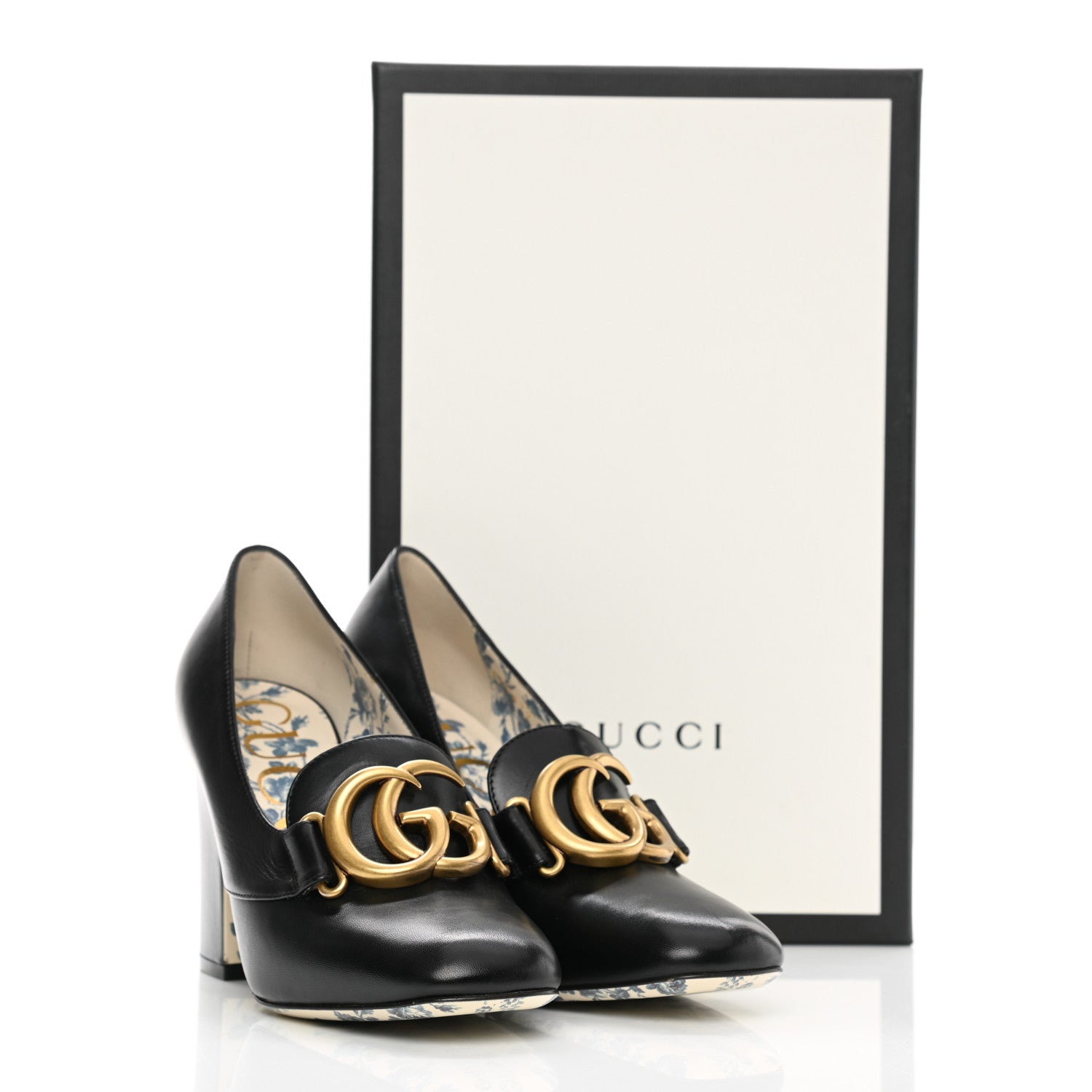 Gucci Malaga Kid GG Victoire 95mm Loafer Pumps 35 Black 9 of 9