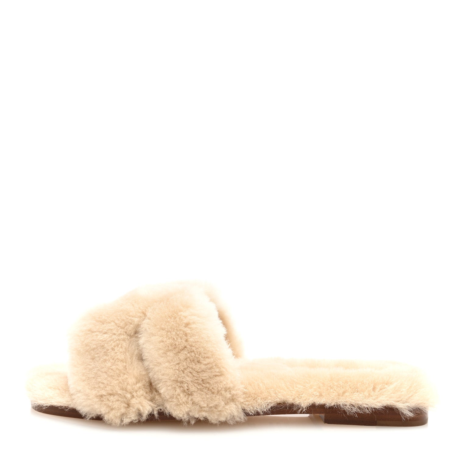 Hermes Woolskin Oran Sandals 38.5 Beige Argile 1 of 8