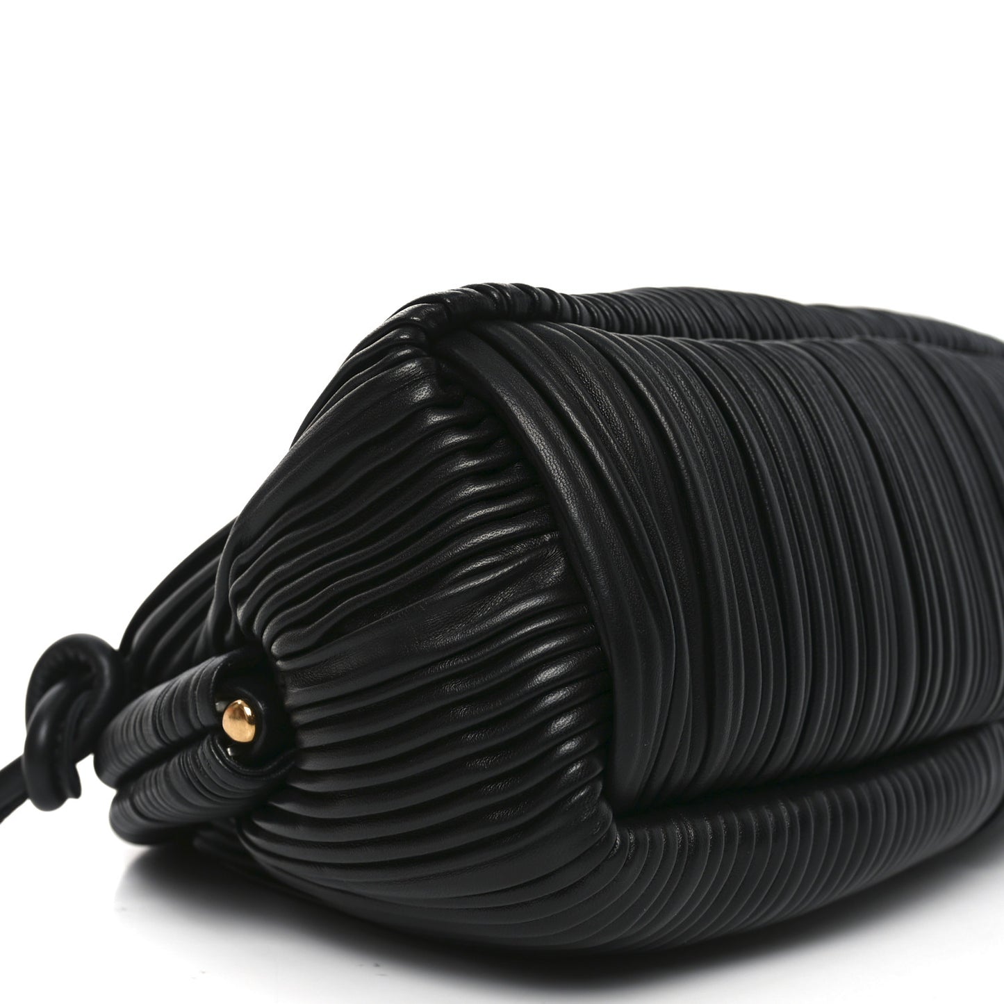 Lambskin Pleated Cloud Oversized Clutch Black